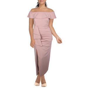 Xscape Womens Pink Off-The-Shoulder Maxi Evening Dress Gown Plus NWOT